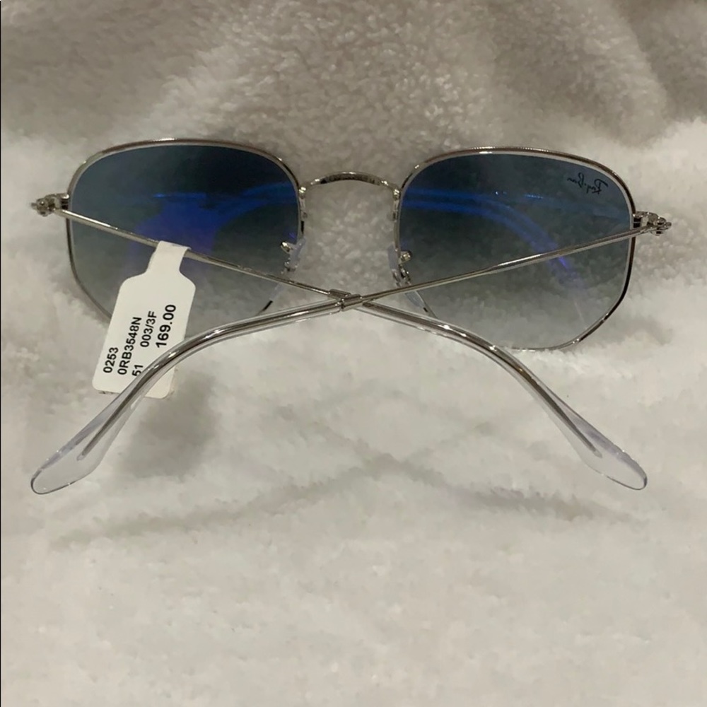 Ray-Ban Gold Frame Blue Gradient Lens Sunglasses - Picture 6 of 7